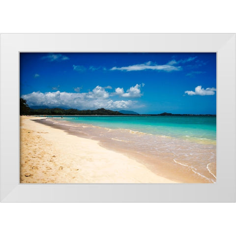 Kailua White Modern Wood Framed Art Print by Malone, Will