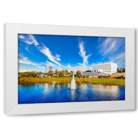 Cascades  White Modern Wood Framed Art Print by Malone, Will