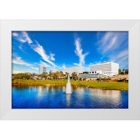 Cascades  White Modern Wood Framed Art Print by Malone, Will