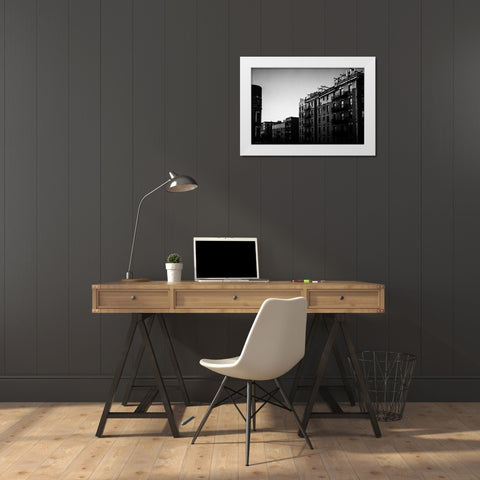 Harlem Morning  White Modern Wood Framed Art Print by Malone, Will