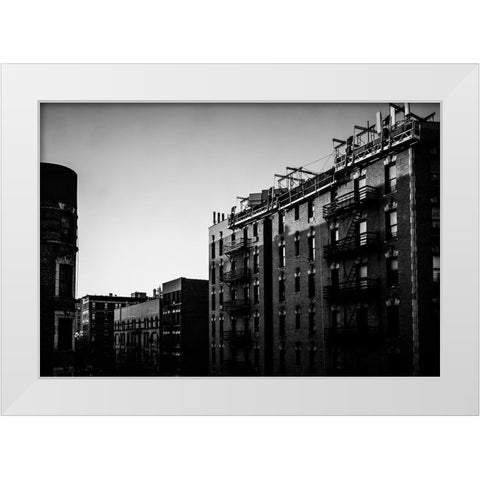 Harlem Morning  White Modern Wood Framed Art Print by Malone, Will