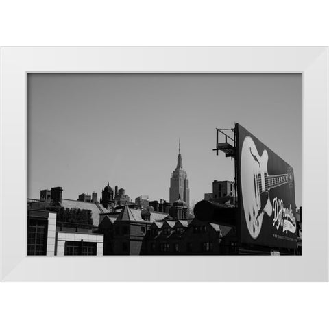 Sky Guitar White Modern Wood Framed Art Print by Malone, Will