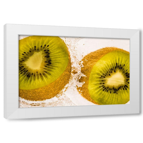 Kiwi Splash White Modern Wood Framed Art Print by Malone, Will