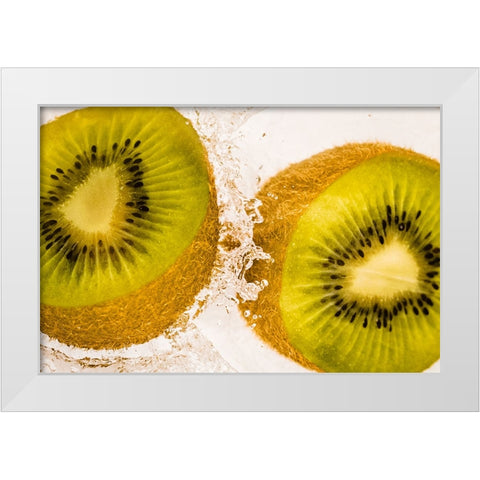 Kiwi Splash White Modern Wood Framed Art Print by Malone, Will
