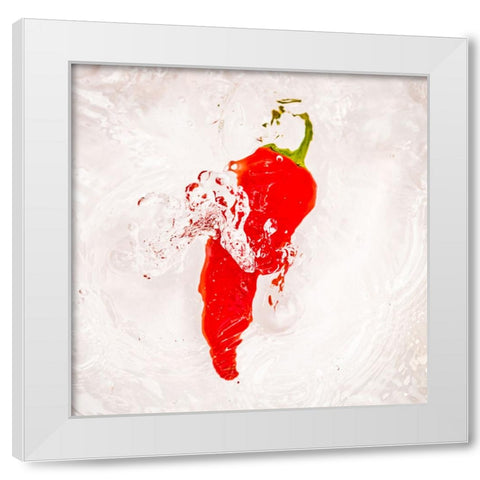 Red Hot White Modern Wood Framed Art Print by Malone, Will