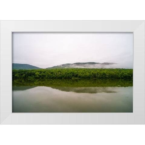 Across The River 2 White Modern Wood Framed Art Print by Malone, Will