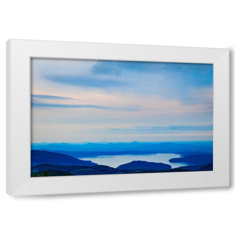 Blue Mist White Modern Wood Framed Art Print by Malone, Will