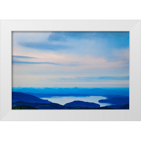 Blue Mist White Modern Wood Framed Art Print by Malone, Will