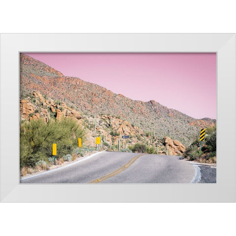 Desert Road Trip White Modern Wood Framed Art Print by Malone, Will