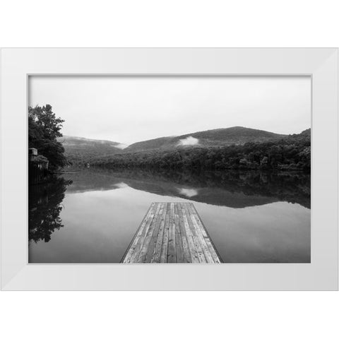 Markâ€™s Dock White Modern Wood Framed Art Print by Malone, Will