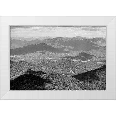 Monochrome Mountains White Modern Wood Framed Art Print by Malone, Will