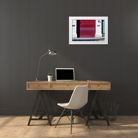 Red Garage 2 White Modern Wood Framed Art Print by Malone, Will