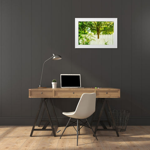 White Pickett Fence 2 White Modern Wood Framed Art Print by Malone, Will