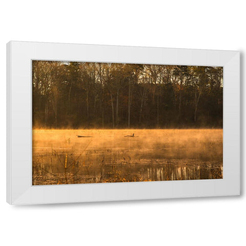 Tired Creek Golden Mist White Modern Wood Framed Art Print by Malone, Will