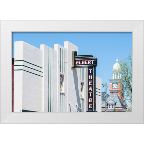 Elbert Theater White Modern Wood Framed Art Print by Malone, Will