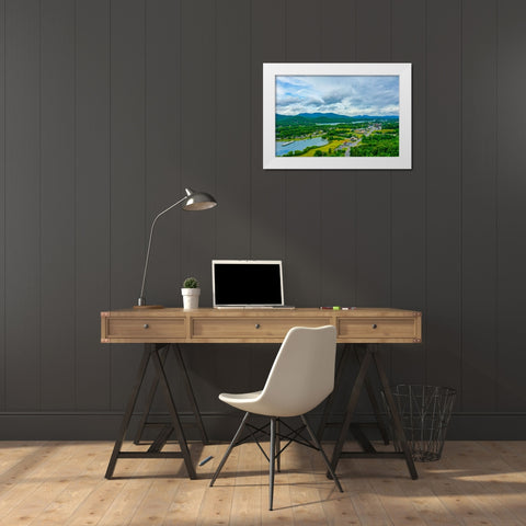 Downtown Hiawassee White Modern Wood Framed Art Print by Malone, Will