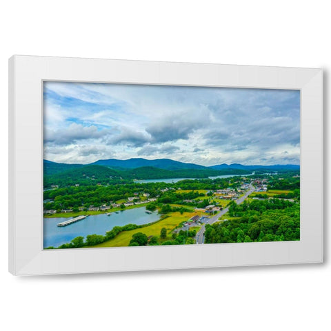 Downtown Hiawassee White Modern Wood Framed Art Print by Malone, Will