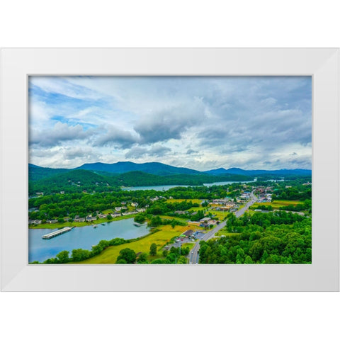 Downtown Hiawassee White Modern Wood Framed Art Print by Malone, Will
