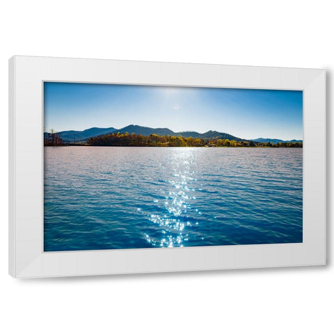 Lake Chatuge 2 White Modern Wood Framed Art Print by Malone, Will