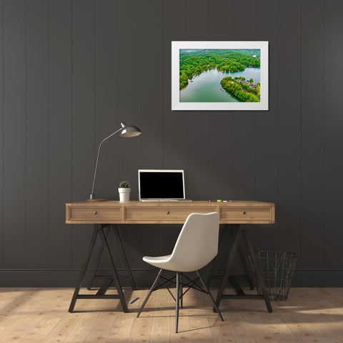 Lake Chatuge 5 White Modern Wood Framed Art Print by Malone, Will