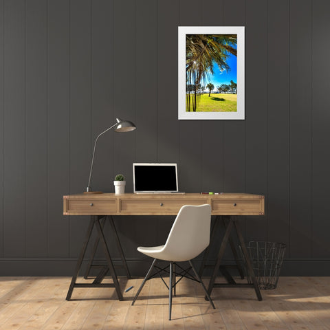Palm Park White Modern Wood Framed Art Print by Malone, Will