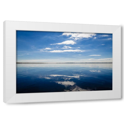 The Sky is a Neighborhood White Modern Wood Framed Art Print by Malone, Will