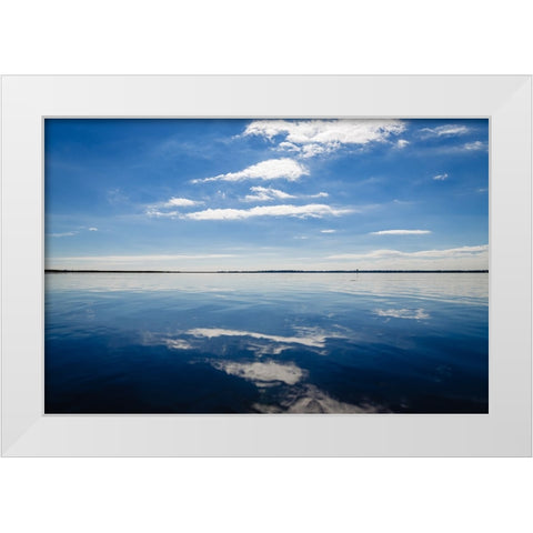 The Sky is a Neighborhood White Modern Wood Framed Art Print by Malone, Will