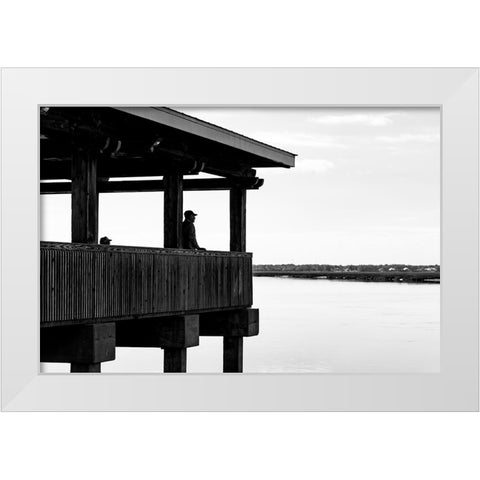 The Tourist White Modern Wood Framed Art Print by Malone, Will