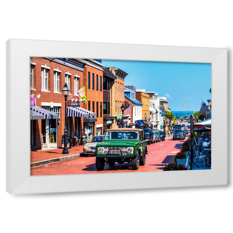Annapolis Bronco White Modern Wood Framed Art Print by Malone, Will