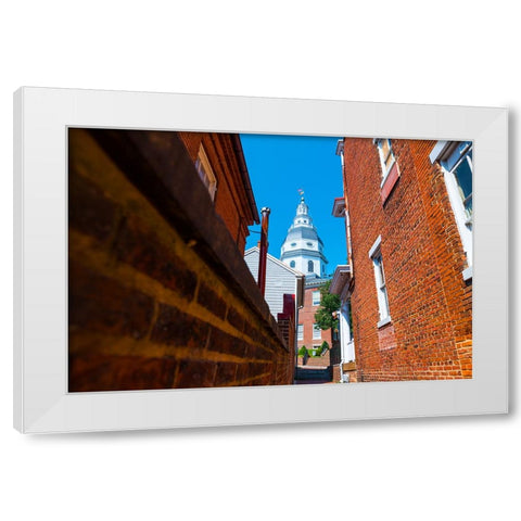 Capital Alley White Modern Wood Framed Art Print by Malone, Will