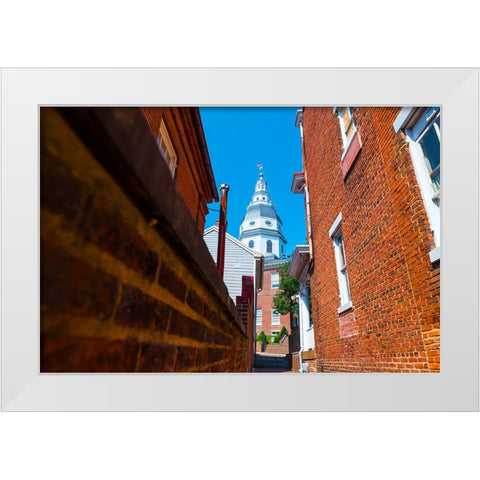 Capital Alley White Modern Wood Framed Art Print by Malone, Will