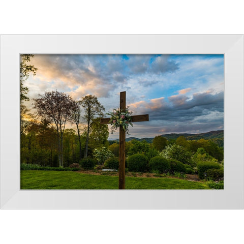 Cashiers Cross White Modern Wood Framed Art Print by Malone, Will