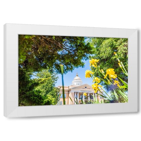 Henderson County Courthouse White Modern Wood Framed Art Print by Malone, Will