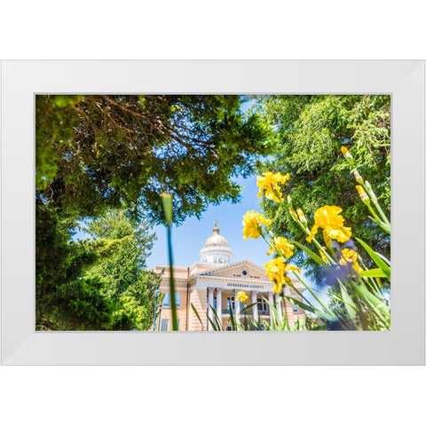 Henderson County Courthouse White Modern Wood Framed Art Print by Malone, Will