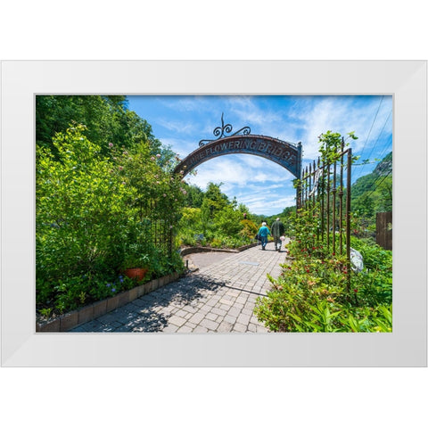 Flowering Bridge White Modern Wood Framed Art Print by Malone, Will