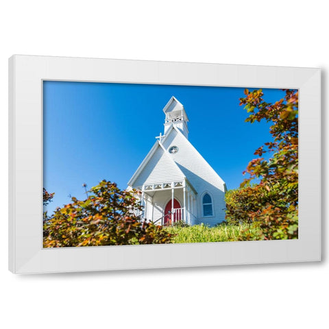White Church White Modern Wood Framed Art Print by Malone, Will