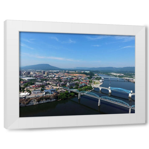 Chattanooga Aerial White Modern Wood Framed Art Print by Malone, Will