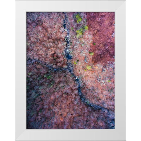 Signal Mountain Aerial  White Modern Wood Framed Art Print by Malone, Will