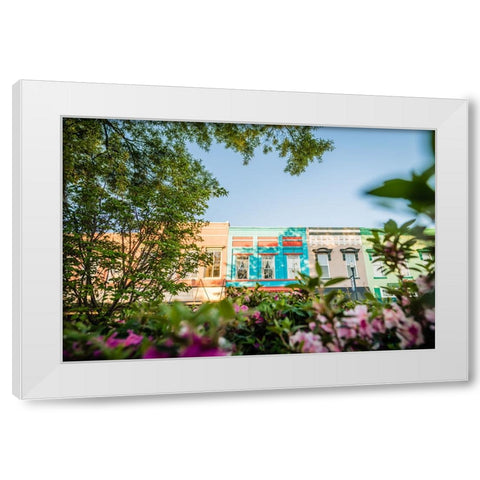 Downtown Morning White Modern Wood Framed Art Print by Malone, Will