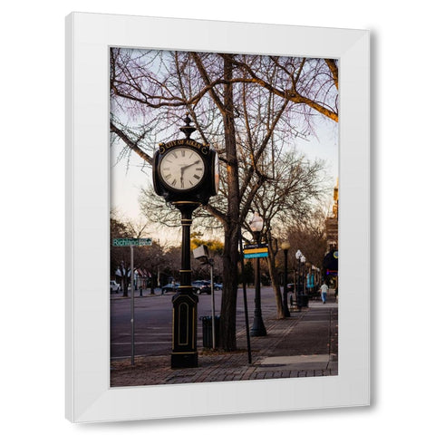 Aiken Clock White Modern Wood Framed Art Print by Malone, Will