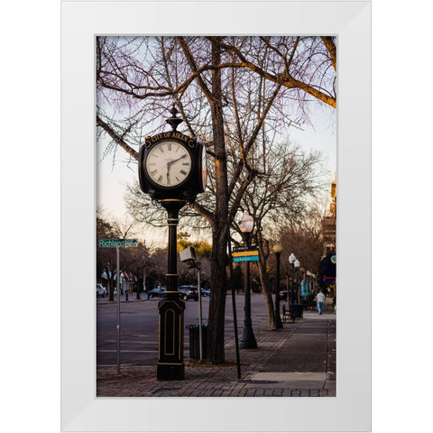 Aiken Clock White Modern Wood Framed Art Print by Malone, Will