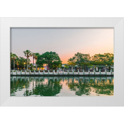 Beaufort Boardwalk White Modern Wood Framed Art Print by Malone, Will