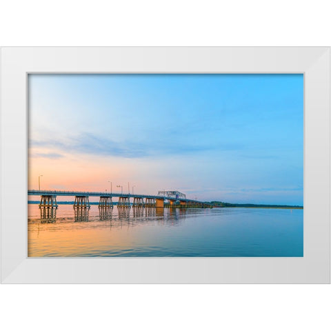 Beaufort Bridge White Modern Wood Framed Art Print by Malone, Will