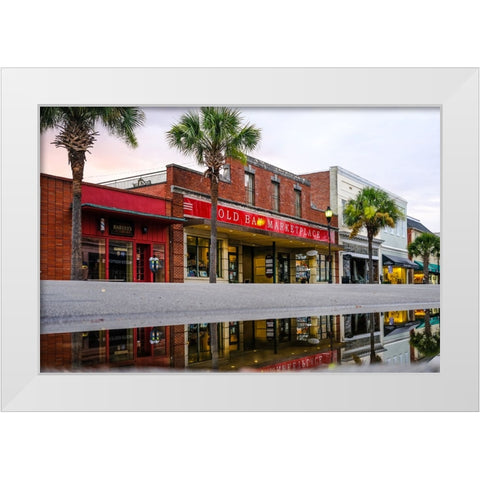 Downtown Beaufort Morning White Modern Wood Framed Art Print by Malone, Will