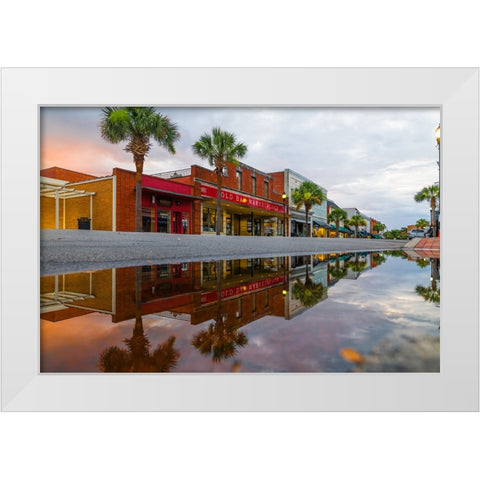 Downtown Beaufort Morning 2 White Modern Wood Framed Art Print by Malone, Will