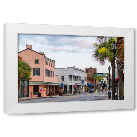 Downtown Beaufort Morning 3 White Modern Wood Framed Art Print by Malone, Will