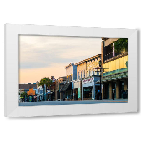Downtown Beaufort Morning 4 White Modern Wood Framed Art Print by Malone, Will