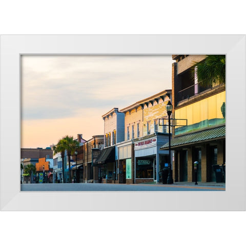 Downtown Beaufort Morning 4 White Modern Wood Framed Art Print by Malone, Will