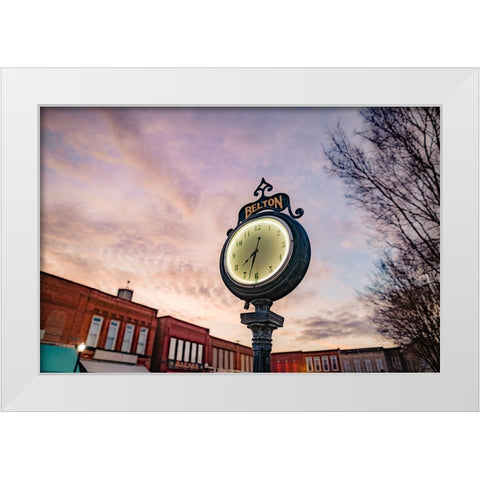Belton Clock White Modern Wood Framed Art Print by Malone, Will