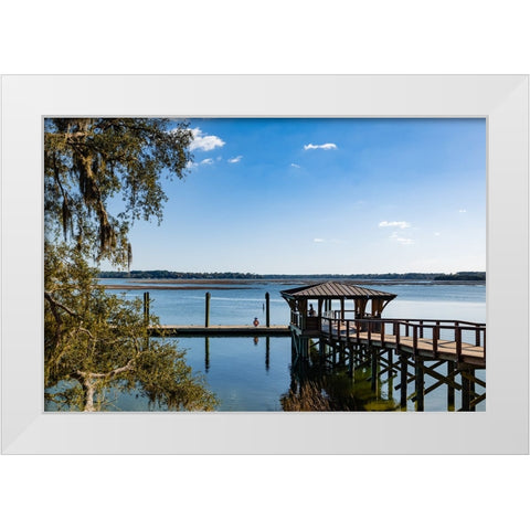 Beautiful Bluffton Day White Modern Wood Framed Art Print by Malone, Will